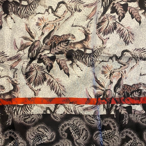ALLSAINTS mixed print Silk Square Scarf - Picture 6 of 8